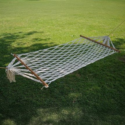 Tek Kişilik Pamuk Hamak | Çift Sarım & Çift Örgü, 200×100 cm, 150 kg Kapasiteli