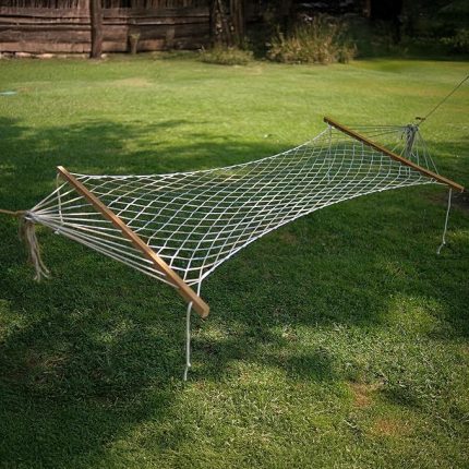 Tek Kişilik Örgülü Polyester Hamak | 95×165 cm, 150 kg Kapasiteli, Bahçe/Balkon/Kamp İçin İdeal Çözüm