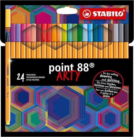 point 88 ARTY - İnce Keçe Uçlu Kalem - 24'lü Paket - Çeşitli Renkler