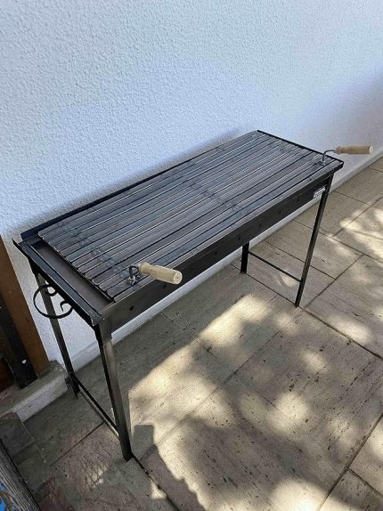 cm Oluklu lama Izgaralı Demir Mangal barbekü 75 cm geçmeli ayaklı portatif katlanabilir