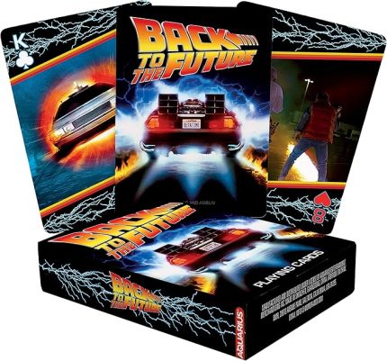 Geleceğe Dönüş Oyun Kartları - Favori Kart Oyunlarınız için Geleceğe Dönüş Temalı Kart Destesi - Resmi Lisanslı BTTF Ürünleri ve Koleksiyon Ürünleri, Siyah, Kırmızı, Sarı, 2,5 x 3,5