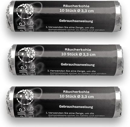 Plus Tütsü kömürü Ø 33 mm | odun kömürü tableti hızlı yanabilir | 30 adet (3 x 10)