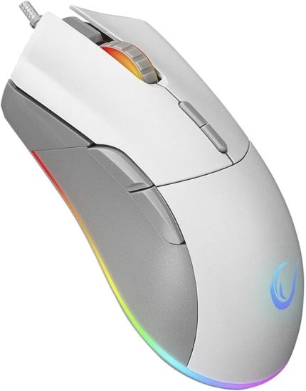 SMX-R21 COMPACT Usb Beyaz/Gri RGB Işıklı+Macro 7200dpi / 1000hz Gaming Oyuncu Mouse