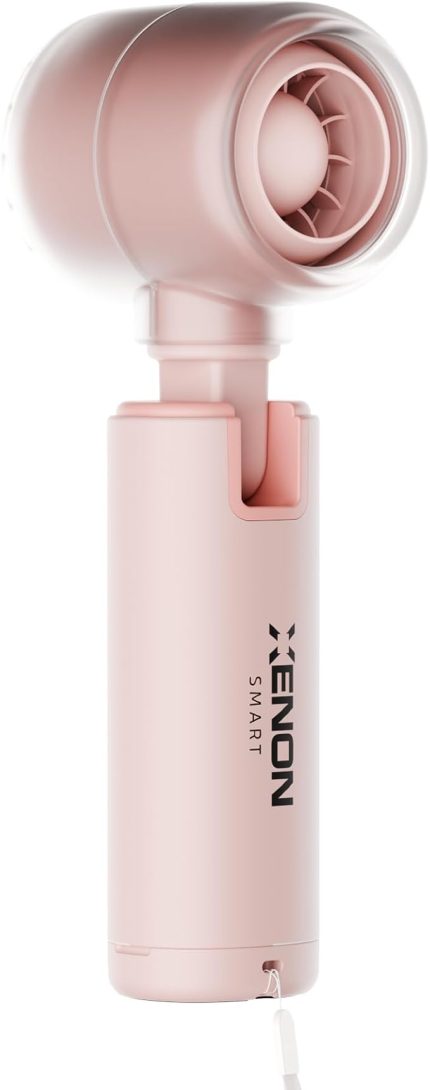 Smart Taşınabilir Mini El Vantilatörü Seyahat için USB Type-C Şarj Edilebilir Ultra Sessiz 5 Hız Kademeli 14000 rpm Ayarlanabilir Başlıklı Soğutucu Fan X6101 (Pembe)