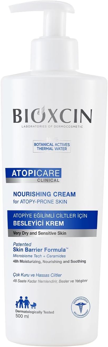 Atopicare Besleyici Krem – Atopiye Eğilimli ve Kuru Ciltler İçin – 500 ml – Seramid Kompleksli, Prebiyotik & Skualen İçerikli Nemlendirici Bakım Kremi