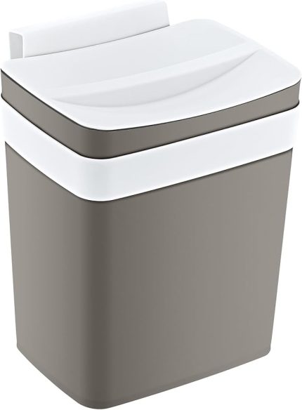 Soft Askılı Çöp Kutusu Terra 8,5 LT - BEJ, Çok Amaçlı Askılı Çöp Kutusu, Dolap Kapağı Askılı, Mutfak ve Banyo İçin