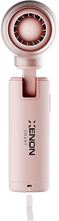 Smart Taşınabilir Mini El Vantilatörü Seyahat için USB Type-C Şarj Edilebilir Ultra Sessiz 5 Hız Kademeli 14000 rpm Ayarlanabilir Başlıklı Soğutucu Fan X6101 (Pembe) - Görsel 2