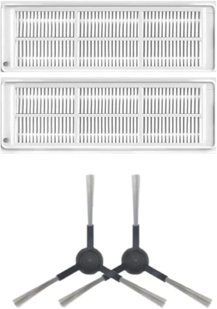 Mop Pro Styj02ym (Siyah) İle Uyumlu Yedek Hepa Filtre ve Yan Fırça-4 Parça
