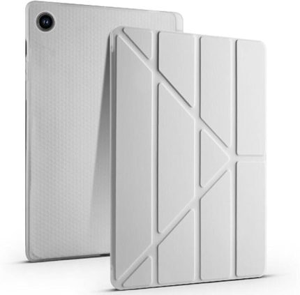 Samsung Galaxy Tab S6 Lite 2024 P620 10.4 İnç İle Uyumlu Katlanabilir Kalemlikli Standlı Akıllı Kılıf Gri