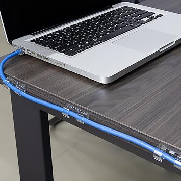 40 Adet Yapışkanlı Kablo Klipsi Seti, Kablo Düzenleyici, Masa Üstü ve Duvar İçin Tutucu, Kablo Sabitleyici Aparat, Ev Ofis Yönetimi, USB, Şarj, Ethernet, Mouse İçin Uygundur - Görsel 3
