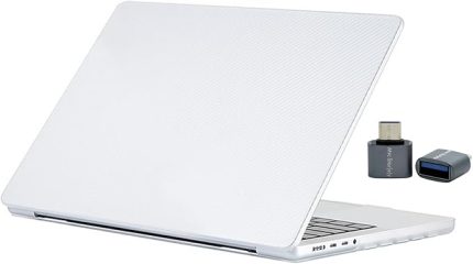 MacBook Air M1 Kılıfı A2337 A2179 A1932 Uyumlu 13.3 İnç Karbon Fiber Desenli Hard Case Sert Kapak Parmak İzi Bırakmayan İnce Hafif MacBook Air Kılıfı Şeffaf