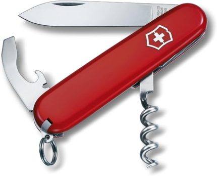 İsviçre çakısı, Waiter, Swiss Army Knife, çok amaçlı alet, 9 fonksiyonlu, bıçak, büyük, şişe açacağı, konserve açacağı, kırmızı