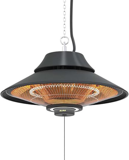 Light LED Işıklı Elektrikli Isıtıcı, 2000 W, IP45, Balkon Isıtıcısı, Çadır Isıtıcısı, Kış Bahçesi Isıtıcısı, Karbon Kızılötesi Isıtıcı (Elirg Light)