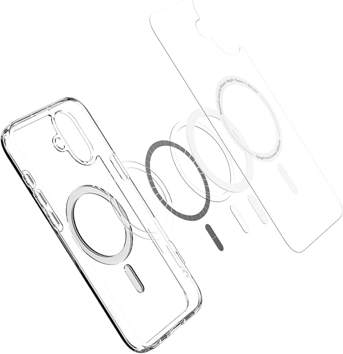 iPhone 16 Plus ile Uyumlu MagSafe Kılıf Ultra Hybrid Mag Fit Sararmaya Dayanıklı Beyaz Şeffaf Kapak - ACS08075 (Spigen TR Garantili) - Görsel 2
