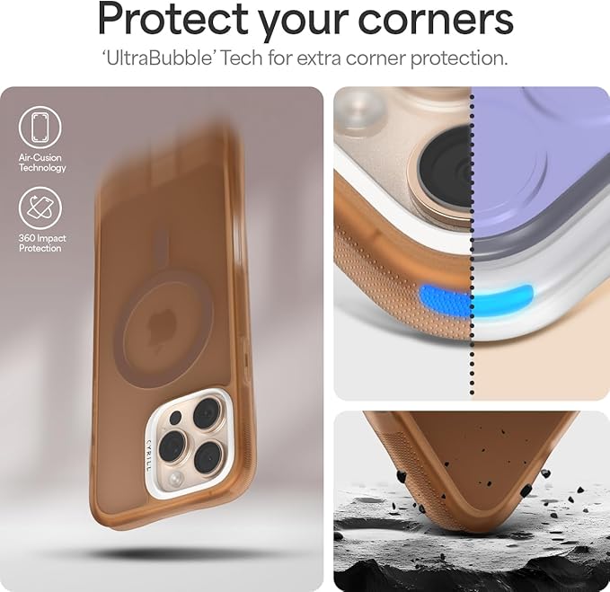 Ciel by CYRILL iPhone 16 Pro Max ile Uyumlu MagSafe Kılıf Ultra Sheer Mag Kaymaz Mikro Dokulu Kahverengi Şeffaf Kapak - ACS08246 (Spigen TR Garantili) - Görsel 4