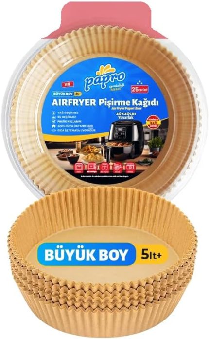 Pişirme Kağıdı,Fritöz Yağlı Kağıdı Tek Kullanımlık Fırın,Fritöz Pişirme kağıdı 25'li 16x16cm