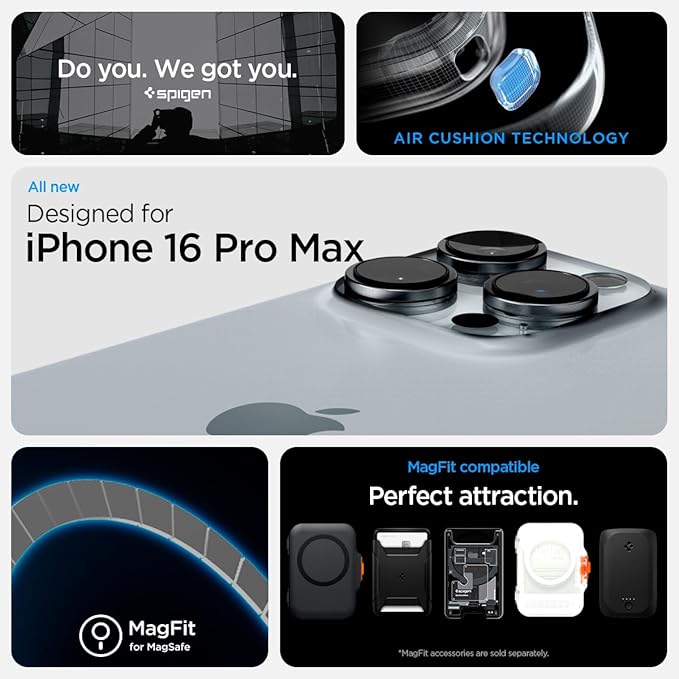 iPhone 16 Pro Max ile Uyumlu MagSafe Kılıf Ultra Hybrid Zero One Mag Fit Sararmaya Dayanıklı Tasarım Siyah Şeffaf Kapak - ACS08004 (Spigen TR Garantili) - Görsel 2