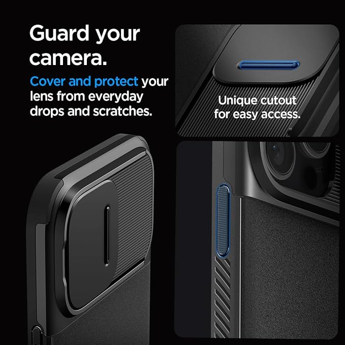 iPhone 16 Pro ile Uyumlu MagSafe Kılıf Optik Armor Mag Fit Kamera Korumalı Siyah Kapak - ACS08149 (Spigen TR Garantili) - Görsel 3
