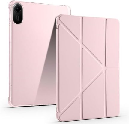 Xiaomi Redmi Pad 2 Kılıf Silikon Kalem Bölmeli Standlı Tablet Kılıf Rose Gold