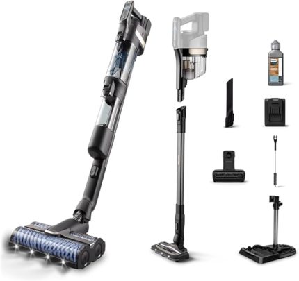 Aqua Trio 9000 Serisi Islak&Kuru Dikey Süpürge, Tek Süpürge 3 İşlem, Otomatik Temizlik, LED Işıklı Başlık (XW9463/11)