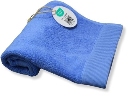 Lüks Türk Pamuğu Banyo Havlusu - Banyonuz için Yumuşak, Emici ve Peluş Tekstil | Elegance El Havlusu | Üstün Kalite Havlu (Mavi, 33x33 cm)