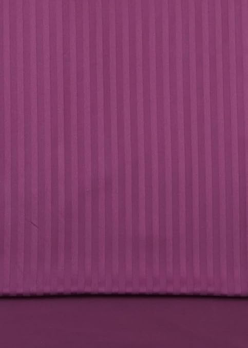 Basic Stripe Düz %100 Pamuk Nevresim Takımı, Mürdüm, Çift Kişilik - Görsel 4