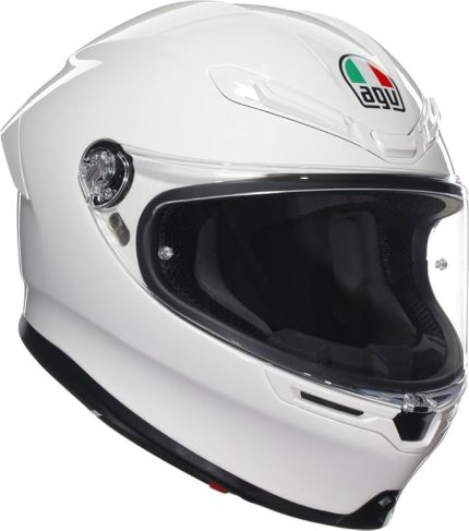 K6 S Motosiklet Kaskı Kapalı Kask Mono White L