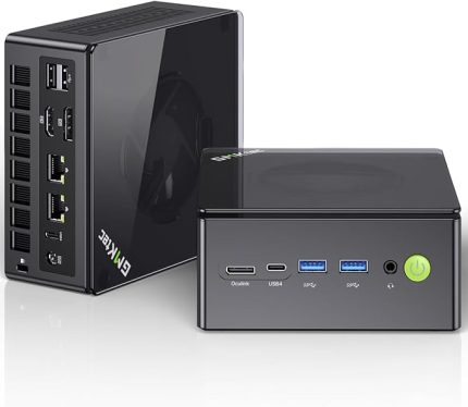 Oyun Mini PC K8 Plus AMD Ryzen 7 8845HS (8C/16T, 5.1GHz'e kadar) 32GB DDR5 RAM 1TB SSD, Masaüstü Bilgisayar Önceden Yüklenmiş Windows 11 Pro Çift NIC 2.5G, HDMI 2.1, USB4