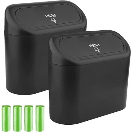 Parça Küçük Araba Çöp Kutusu, Evrensel Taşınabilir Mini Araç Çöp Torbası İle Ev, Ofis, Mutfak İçin