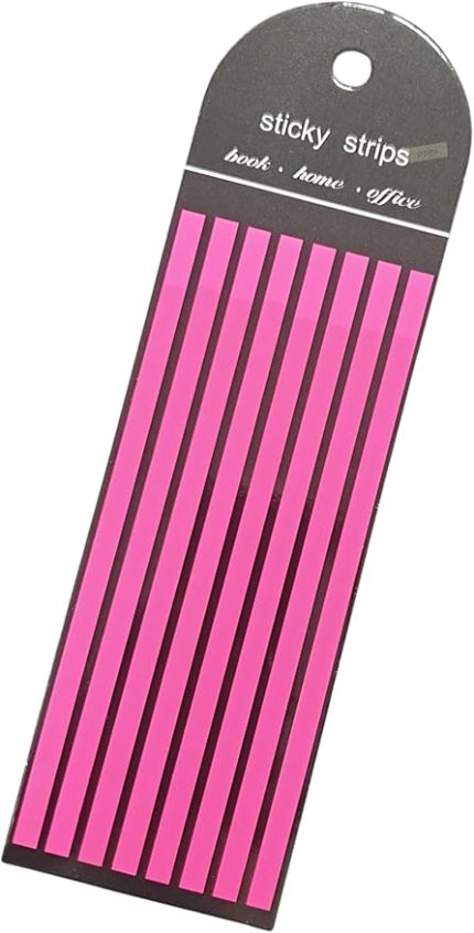 Sticky Notes Şeffaf Renkli Yapışkan Postit Not Kağıdı Etiketi Uzun Şeritler (Pembe)