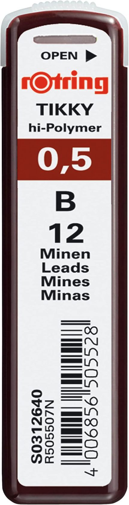 10 Grossraumminen versatil kalem, Hi-polimer, B için 0,5 mm, şeffaf