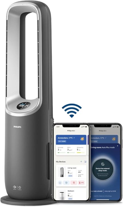 8000 Serisi Air Performer 3in1 Hava Temizleme Cihazı, 270 m³/sa Temiz Hava Hızı (CADR), Fan ve Isıtıcı, Air+ Uygulaması, (AMF870/15)