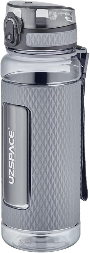 FiftyFifty 800ml -BÜYÜK BOY- Tritan Su Matarası Silikon Korumalı Kaydırmaz Gövde Açık Gri