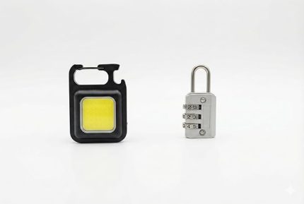 Güvenlik Seti: Anahtarlık LED Işık + Küçük Asma Kilit – Taşınabilir, Pratik ve Dayanıklı