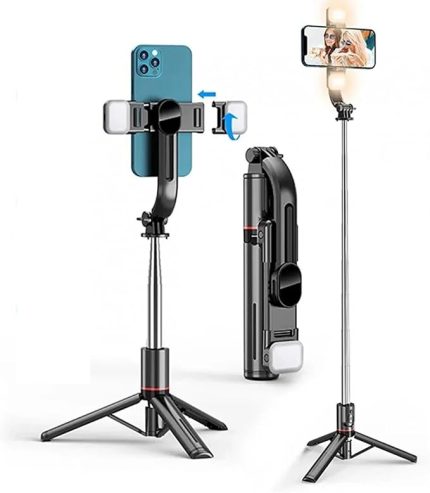 Işıklı Selfie Çubuğu Uzaktan Kumandalı 116 Cm Tripod Özçekim Alüminyum Masa Üstü Tripod