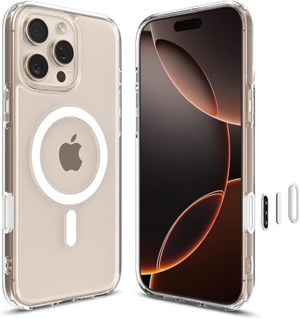 iPhone 16 Pro ile Uyumlu MagSafe Kılıf Ultra Hybrid T Mag Fit Kamera Kontrol Sararmaya Dayanıklı Beyaz Şeffaf Kapak - ACS08512 (Spigen TR Garantili)