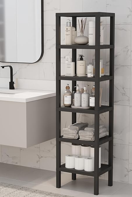 Life 6 Katlı Siyah Plastik Banyo Mutfak Rafı MIT1045 - Görsel 3