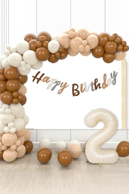 Gitti Retro Renkler Büyük Balon Zincir ve Doğum Günü Seti (2)