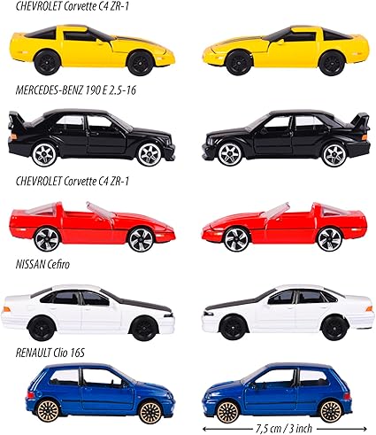 212052021, Majorette Youngster 90s 5 Li Araç Seti, Die-Cast (Metal), 7,5 cm, Açılabilir Parçalar, Lisanslı, Serbest Tekerlekli - Görsel 3