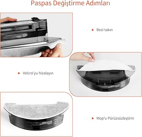 D5s Pro Aksesuar Kiti, 11 Parça (4 Yan fırça + 4 HEPA filtre + 2 Mikrofiber paspas bezi + 1 Rulo fırça) - Görsel 4