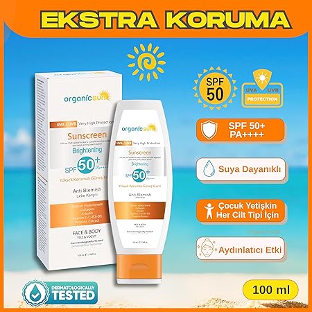 50+ Yüz ve Vücut Güneş Kremi 100ML – Leke Karşıtı, Yüksek Korumalı, Suya Dayanıklı, Her Cilt tipine uygun, Vegan - Görsel 2