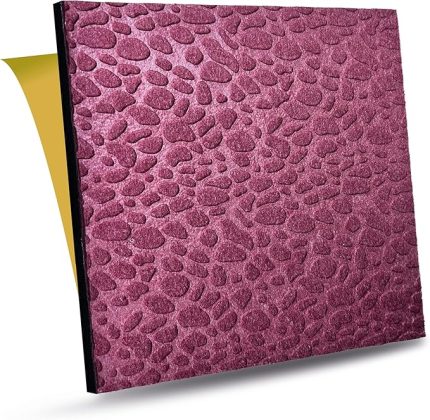 Kendinden Yapışkanlı Ses ve Isı Yalıtım Paneli, Akustik Duvar Paneli, Ses Yalıtım Süngeri, Keçe Kaplı Sünger 41x41 cm 6 Adet/1 m² Bordo