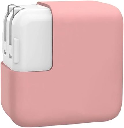 MacBook Pro 14 inç M1-M5 Uyumlu Silikon Şarj Aleti Kılıfı 360° Koruyucu | 70W USB-C/MagSafe 45W 1–2 – Ultra İnce Yıkanabilir, Kaymaz Yüzey Pembe
