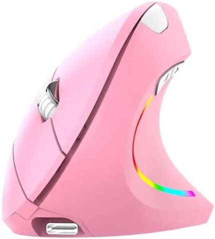 Sarjlı Dikey Ergonomik Kablosuz Mouse Fare Wireless 2000 Dpı 6 (Pembe)