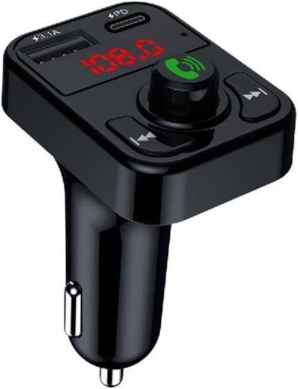 Concord C-606 Plus Araç Fm Transmitter 5.1 Bluetooth Araç Kiti Usb Type-C Hızlı Şarj Çıkışlı Çakmaklık Girişli (C-606 Plus)