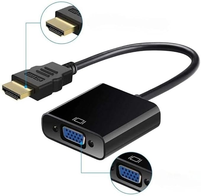 Projeksiyon Notebook Uyumlu Hdmi To Vga Kablo Siyah - Görsel 2