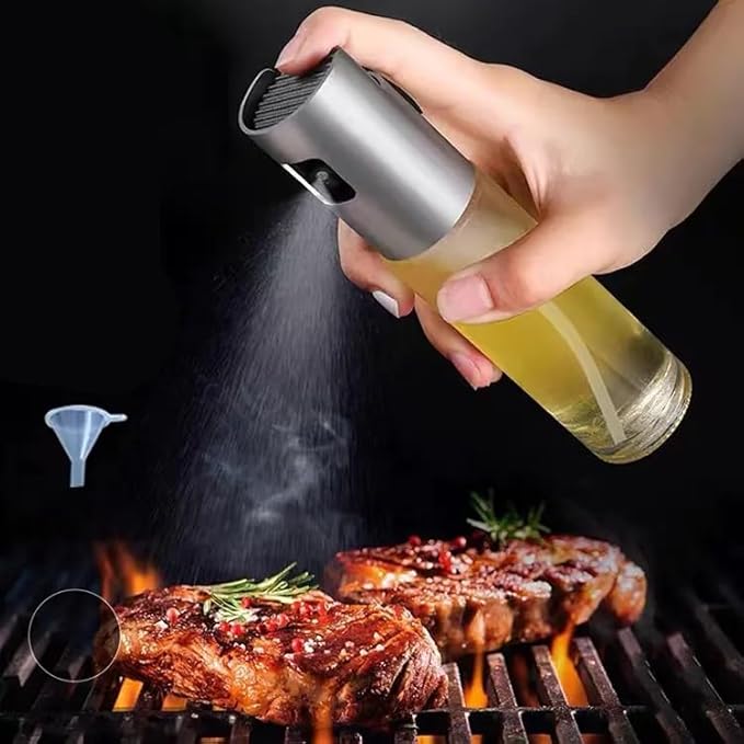 Yağlık Spreyli Cam Şişe Yağdanlık, Yağ, Sirke ve Limon Püskürtücü, 100 ml, Asorti - Görsel 2