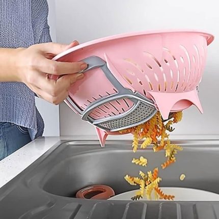 Akıllı Ortadan Açılır Pembe Pratik Süzgeç (Pembe)