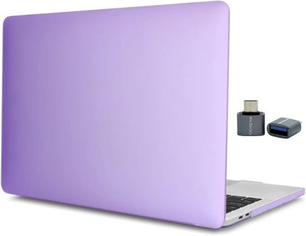 MacBook Air 13.6 İnç Kılıf Mat Flu Buzlu TPU Sert Kapak M4-M3-M2 Uyumlu İnce Hafif Darbe Çizik Koruma Premium Koruyucu Kapak Açık Lila