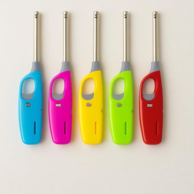 Gazlı Çakmak – Renkli, Güvenlik Kilitli, Ayarlanabilir Alevli, Yeniden Doldurulabilir, Mum, Ocak, Şömine, Mangal İçin - Görsel 4